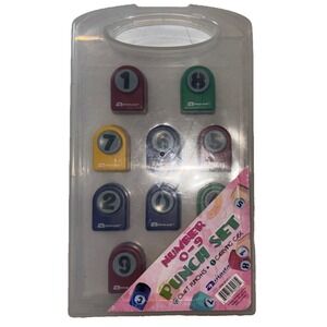 Damada Number 0-9 Punch Set 10 Craft Punches with Carrying Case Kids Art